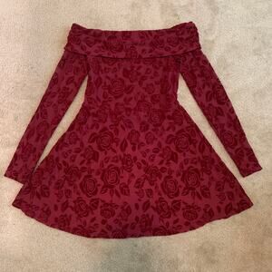 Wild Fable Off Shoulder Red Dress Mini- Rose Small NWT